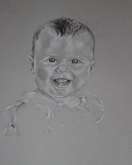 baby girl drawing
