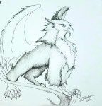 Ink drawing Gryphon