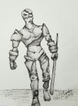 Ink drawing Golem