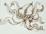 Ink drawing Kraken sea creature