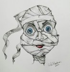 Ink drawing mummy