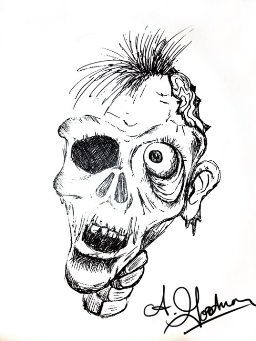 inktober zombie drawing