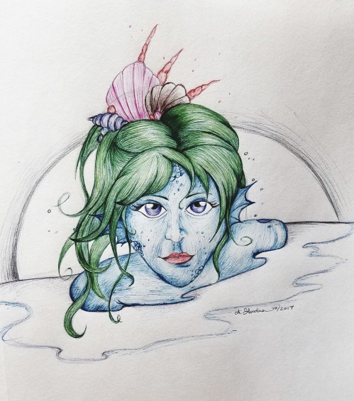 Inktober Siren ink drawing