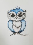Inktober Day 9 Screech owl ink drawing