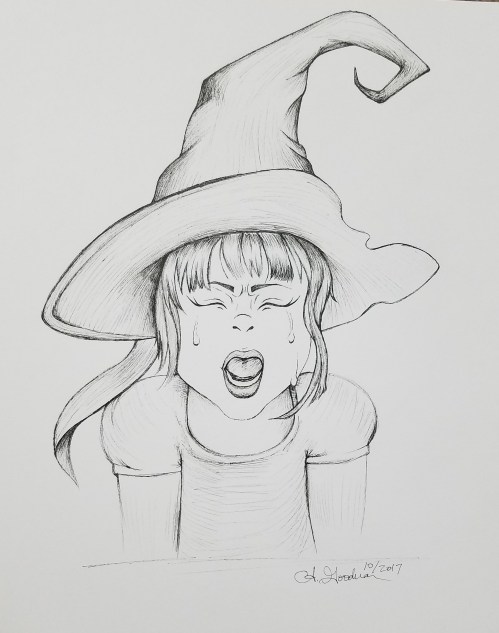 Inktober Day 21 Furious ink drawing 2017 alecia goodman