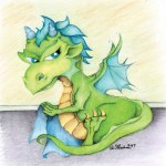 baby toddler dragon my blanket drawing submission to Tiny Dragon Art Book alecia goodman