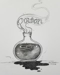 Inktober Day 1 Poison ink drawing by alecia goodman