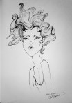 Ink drawing of very thin woman by Alecia Goodman